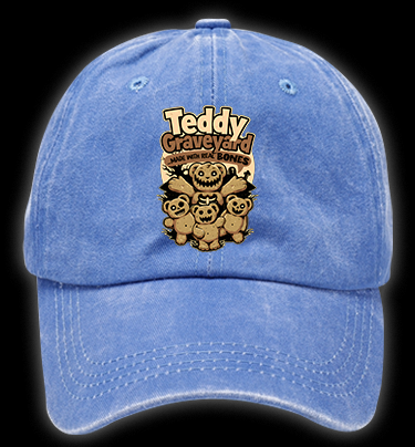 Creepy Bear Fun Vintage Washed 100% Cotton Baseball Hat