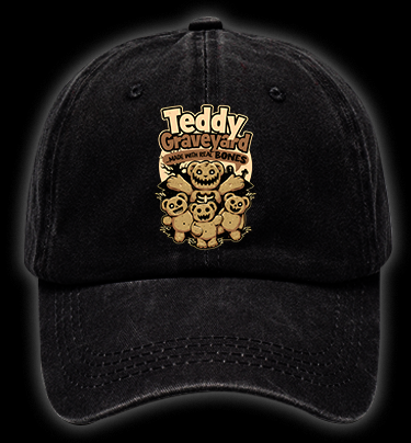Creepy Bear Fun Vintage Washed 100% Cotton Baseball Hat