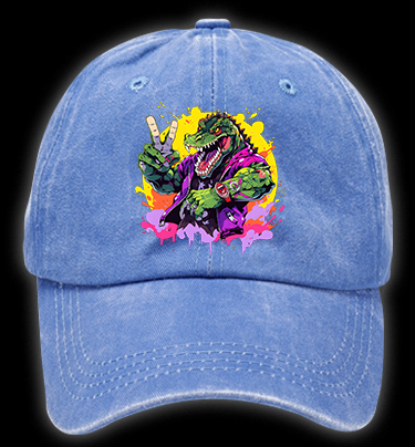 Neon Crocodile Vibe Vintage Washed 100% Cotton Baseball Hat