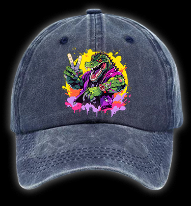Neon Crocodile Vibe Vintage Washed 100% Cotton Baseball Hat