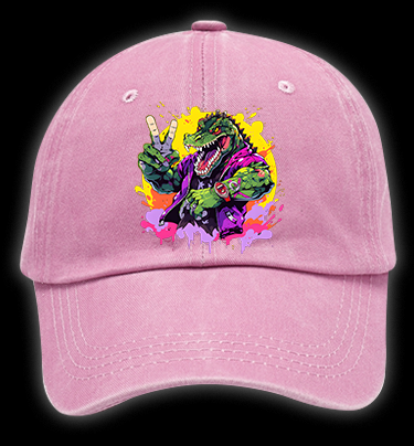 Neon Crocodile Vibe Vintage Washed 100% Cotton Baseball Hat