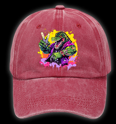 Neon Crocodile Vibe Vintage Washed 100% Cotton Baseball Hat