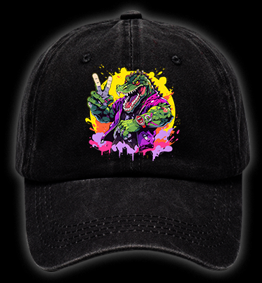 Neon Crocodile Vibe Vintage Washed 100% Cotton Baseball Hat