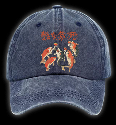 Fish's Carefree Vibe Vintage Washed 100% Cotton Baseball Hat