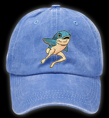 Weird Fish Fun Vintage Washed 100% Cotton Baseball Hat