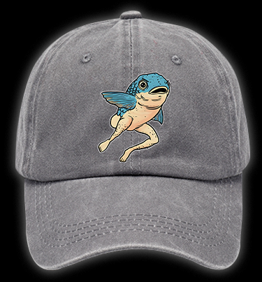 Weird Fish Fun Vintage Washed 100% Cotton Baseball Hat