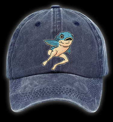Weird Fish Fun Vintage Washed 100% Cotton Baseball Hat