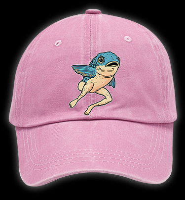 Weird Fish Fun Vintage Washed 100% Cotton Baseball Hat