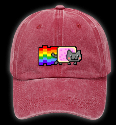 Cat's Crazy Style Vintage Washed 100% Cotton Baseball Hat