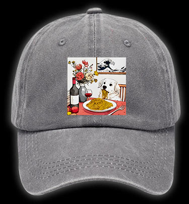 Dog's Pasta Joy Vintage Washed 100% Cotton Baseball Hat