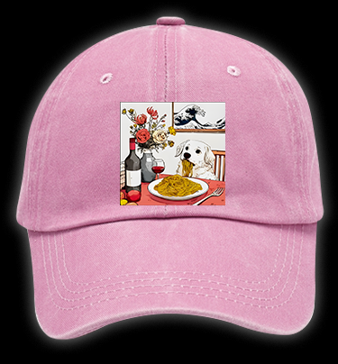 Dog's Pasta Joy Vintage Washed 100% Cotton Baseball Hat