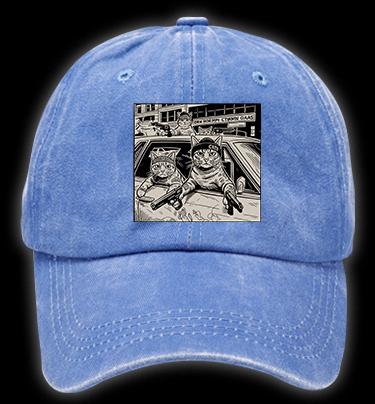 Cats' Business Time Vintage Washed 100% Cotton Baseball Hat
