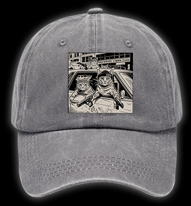 Cats' Business Time Vintage Washed 100% Cotton Baseball Hat