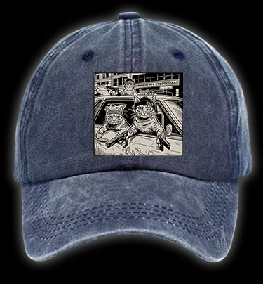 Cats' Business Time Vintage Washed 100% Cotton Baseball Hat