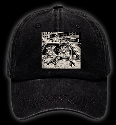 Cats' Business Time Vintage Washed 100% Cotton Baseball Hat