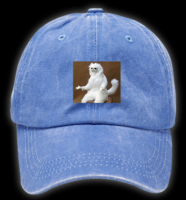 Funny White Monkey Vintage Washed 100% Cotton Baseball Hat
