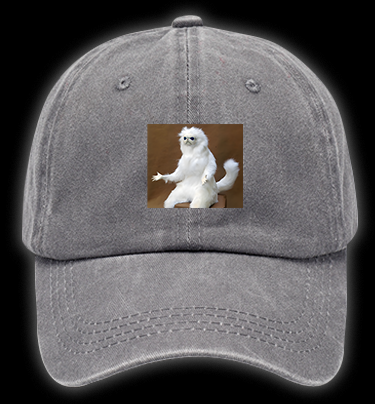 Funny White Monkey Vintage Washed 100% Cotton Baseball Hat