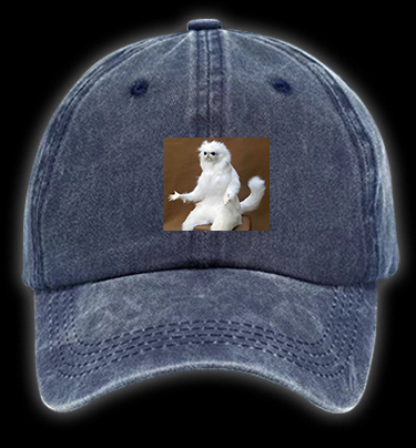 Funny White Monkey Vintage Washed 100% Cotton Baseball Hat