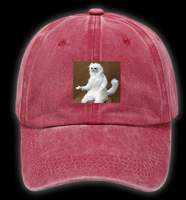 Funny White Monkey Vintage Washed 100% Cotton Baseball Hat