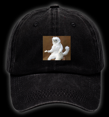 Funny White Monkey Vintage Washed 100% Cotton Baseball Hat
