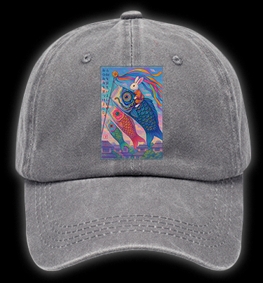 Magic Rabbit Vibe Vintage Washed 100% Cotton Baseball Hat