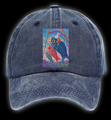 Magic Rabbit Vibe Vintage Washed 100% Cotton Baseball Hat