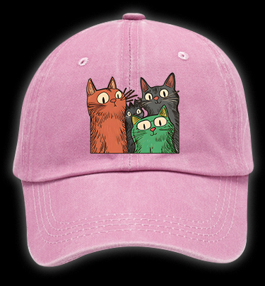 Funny Cat Question Vintage Washed 100% Cotton Baseball Hat