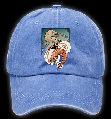 Shrimp's Food Fear Vintage Washed 100% Cotton Baseball Hat