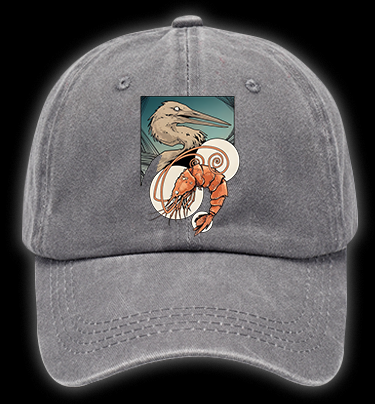 Shrimp's Food Fear Vintage Washed 100% Cotton Baseball Hat