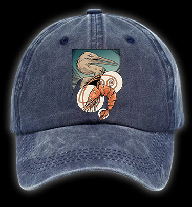 Shrimp's Food Fear Vintage Washed 100% Cotton Baseball Hat