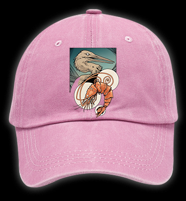Shrimp's Food Fear Vintage Washed 100% Cotton Baseball Hat