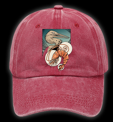 Shrimp's Food Fear Vintage Washed 100% Cotton Baseball Hat