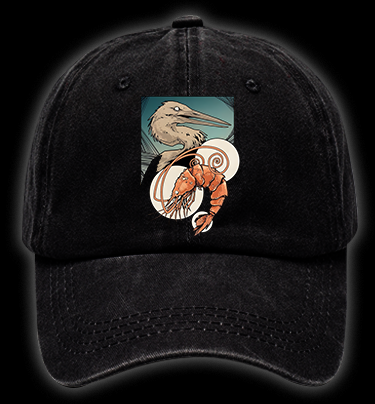 Shrimp's Food Fear Vintage Washed 100% Cotton Baseball Hat