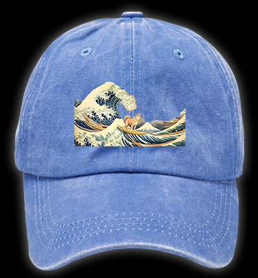 Dog's Wave Style Vintage Washed 100% Cotton Baseball Hat