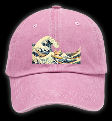 Dog's Wave Style Vintage Washed 100% Cotton Baseball Hat