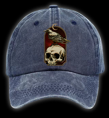 Dark Raven Vibe Vintage Washed 100% Cotton Baseball Hat