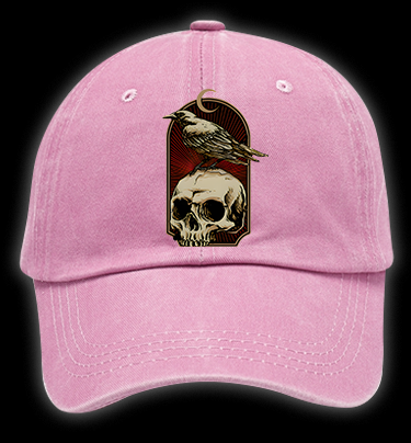 Dark Raven Vibe Vintage Washed 100% Cotton Baseball Hat