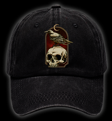 Dark Raven Vibe Vintage Washed 100% Cotton Baseball Hat