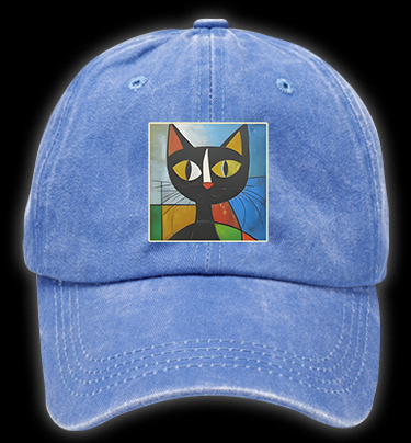 Picasso Cat Fun Vintage Washed 100% Cotton Baseball Hat