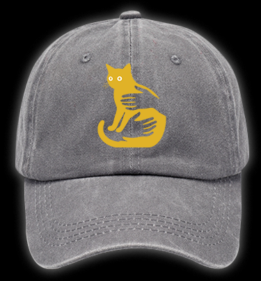 Hug Cat Fun Vintage Washed 100% Cotton Baseball Hat