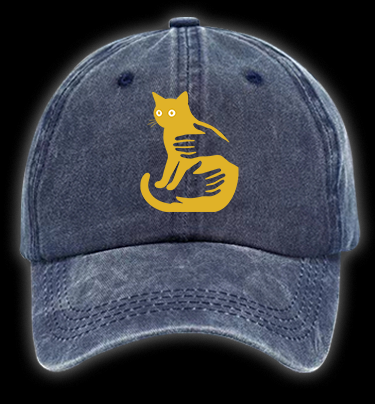 Hug Cat Fun Vintage Washed 100% Cotton Baseball Hat