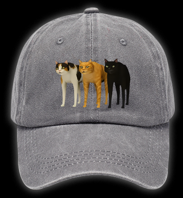 Cat's Brainy Style Vintage Washed 100% Cotton Baseball Hat