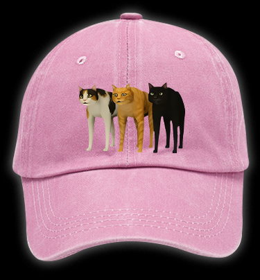 Cat's Brainy Style Vintage Washed 100% Cotton Baseball Hat