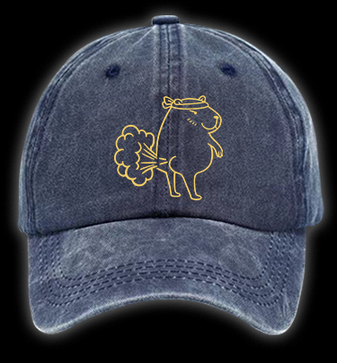 Capybara's Fart Vintage Washed 100% Cotton Baseball Hat