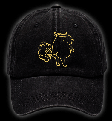Capybara's Fart Vintage Washed 100% Cotton Baseball Hat