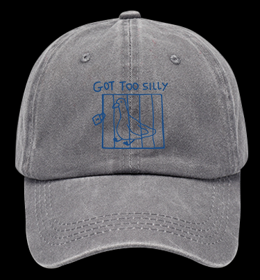 Got Too Silly Caged Pigeon Vintage Washed 100% Cotton Baseball Hat