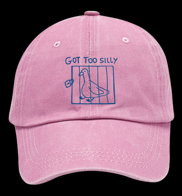 Got Too Silly Caged Pigeon Vintage Washed 100% Cotton Baseball Hat