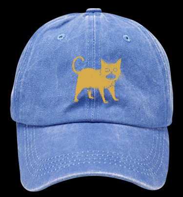 Surprised Cat Vintage Washed 100% Cotton Baseball Hat