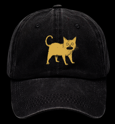 Surprised Cat Vintage Washed 100% Cotton Baseball Hat