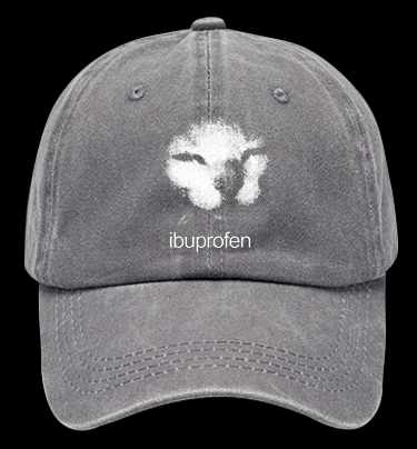 Ibuprofen Cat Vintage Washed 100% Cotton Baseball Hat